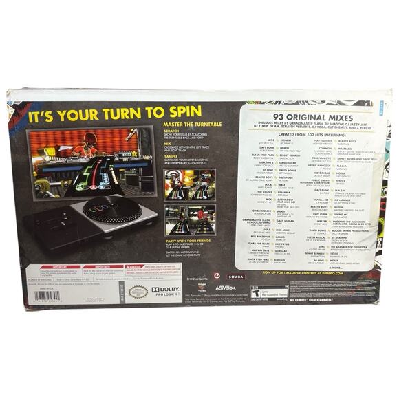 2009 DJ Hero Turntable & Game Disc Bundle Nintendo Wii Activision TESTED & WORKS - Picture 6 of 16